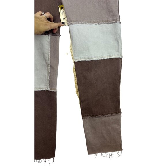 Hollister Women’s 27 Ultra High-Rise Dad Jeans Brown Beige Raw Edge - Picture 9 of 16